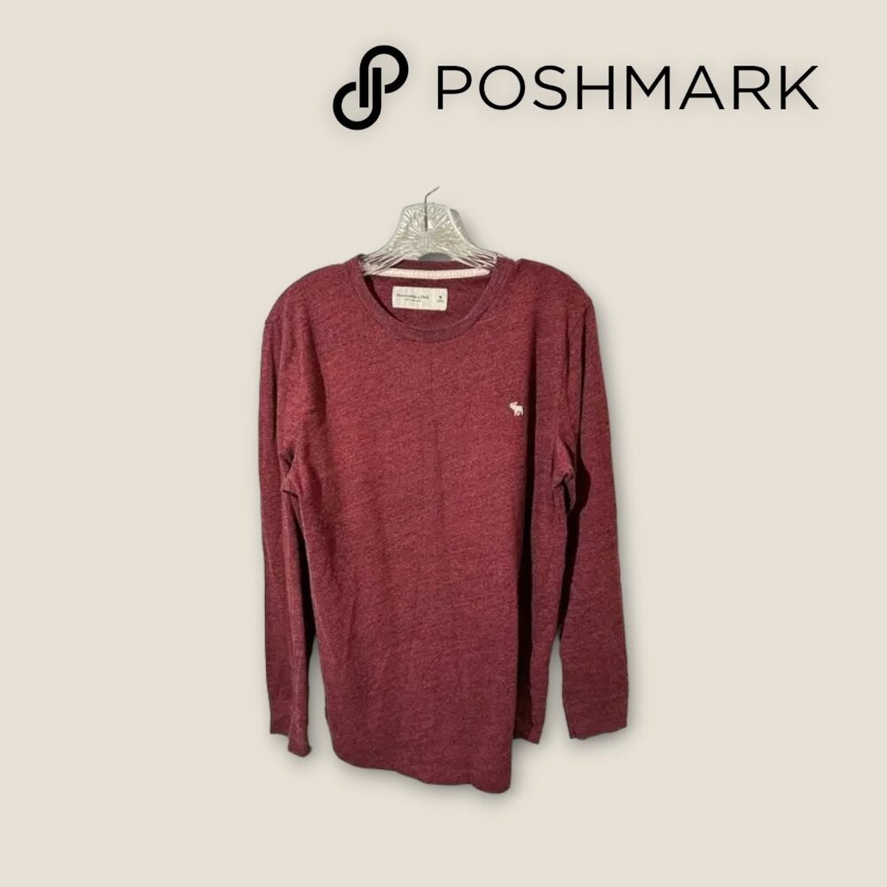 Abercrombie & Fitch Tshirt‎ Long Sleeve Heathered Red Size M